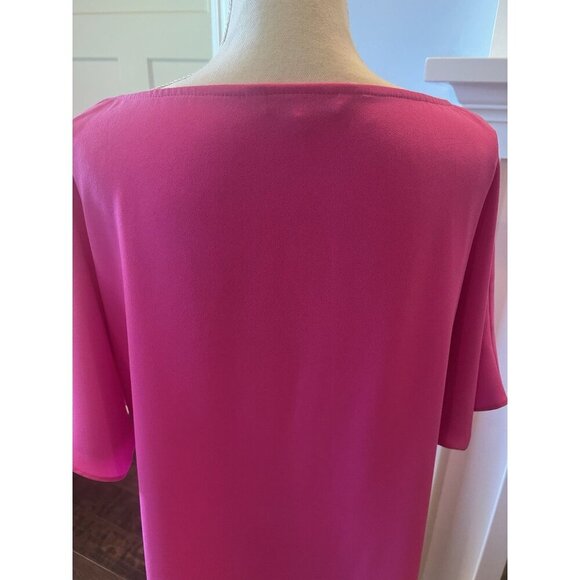 Trina Turk Soft Draped Neck Loose Fit Pink Dress Flowy and Feminine Size Large - Picture 7 of 11